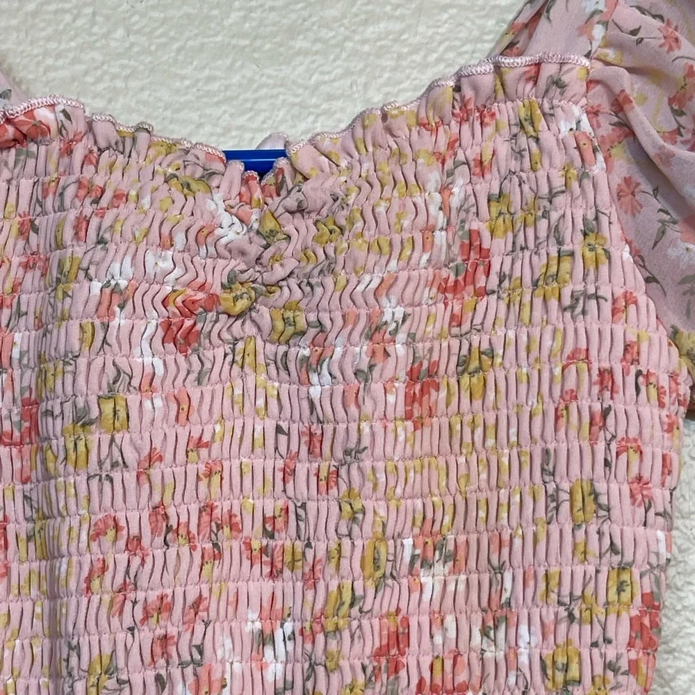 Zunie Girls 7 Floral Pink Dress with built in shorts